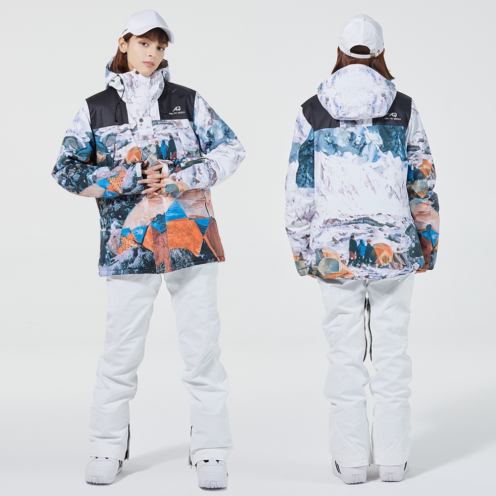 男性と女性のためのスキースーツスーツ冬の屋外防風性撥水性暖かい厚みのあるシングルボードとダブルボードのスキー服とパンツ新しいスタイル