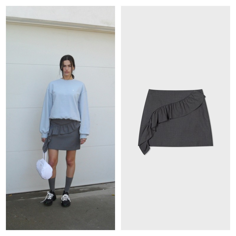 SCULPTOR コットンプリーツマイクロスカート ソフトブラウン