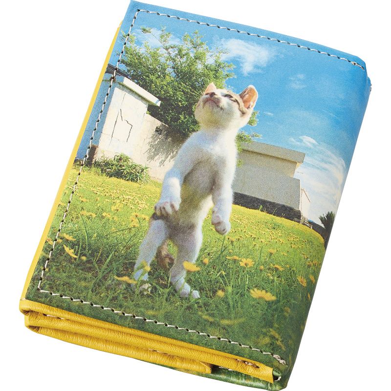 立ち猫 希望の立ち猫 三つ折れコンパクト財布