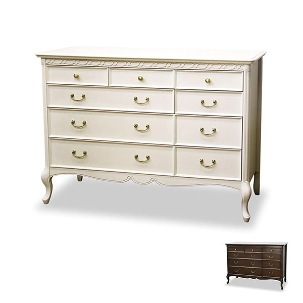 チェスト 4段 洋タンス クラシック調 猫脚 フルール 幅120cm 開梱設置