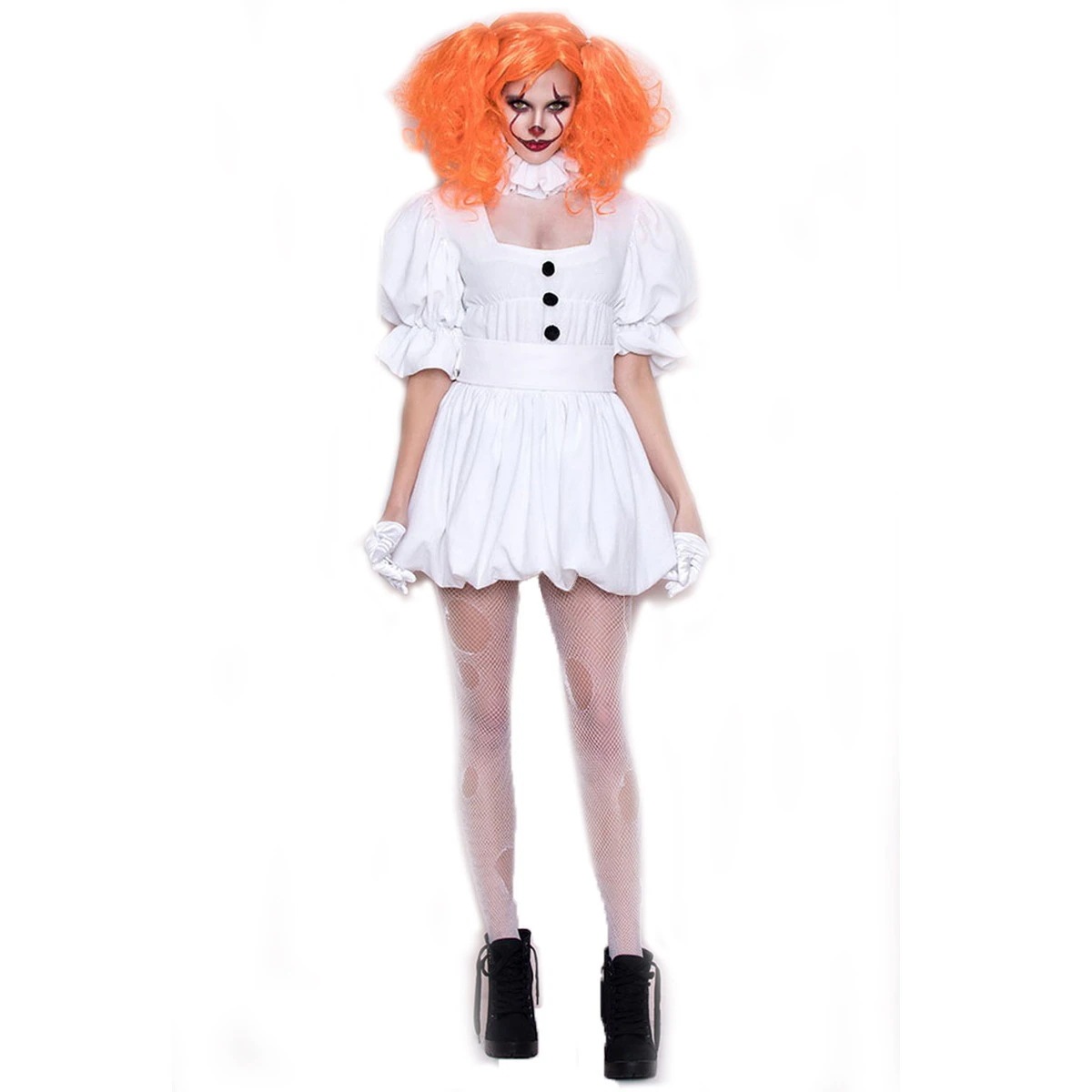 ハロウィン新成人コスプレピエロ衣装ステージ白いドレスパフォーマンス吸血鬼衣装