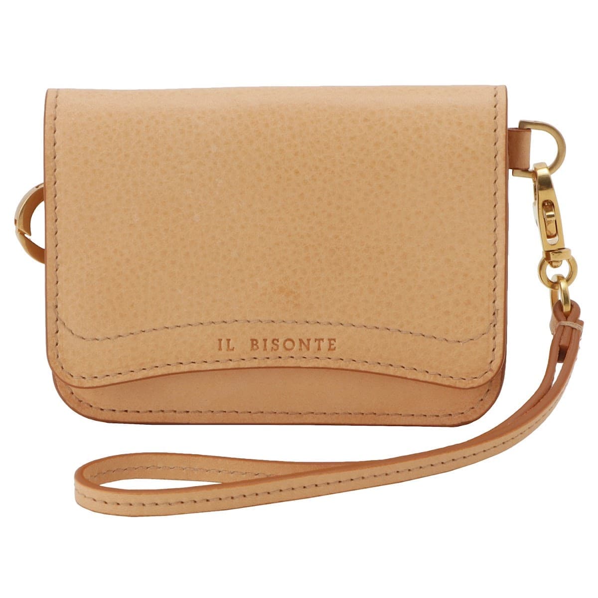 イルビゾンテ 財布 IL BISONTE レディース ユニセックス キーリングストラップ付 コインケース カードケース ミニ財布 ナチュラル ヌメ ウォレット MEDITERRANEA small