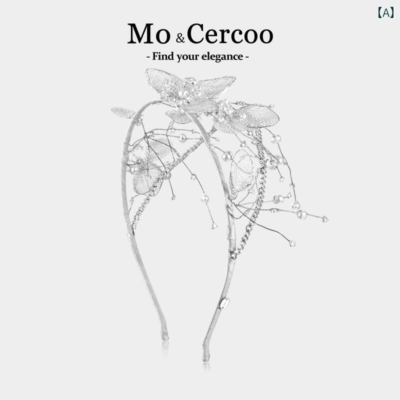 バタフライ パール 花嫁 ヘア アクセサリー レディース 結婚式 上品 披露宴 パーティー 髪飾り ファッション 蝶モチーフ