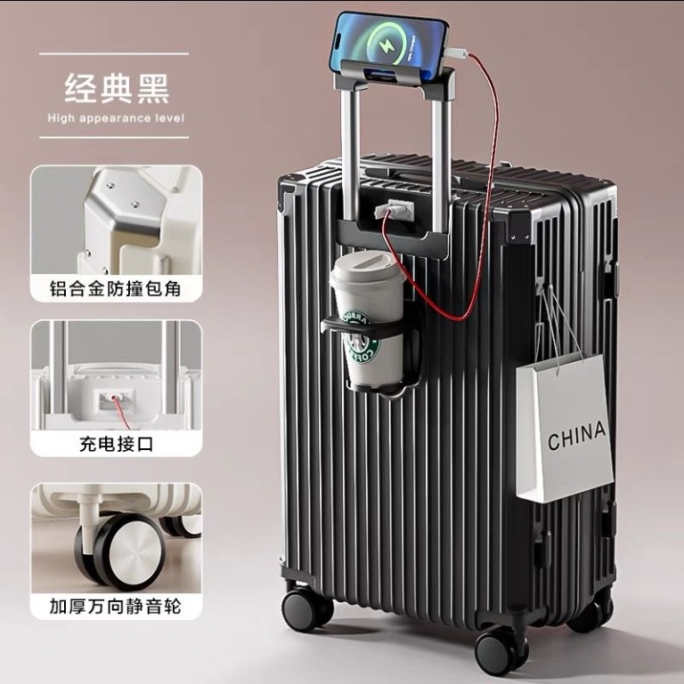 スーツケース 韓国 キャリーケース 機内持ち込み SNS話題 多機能 USB充電可能 軽量 360回転キャスタ 旅行バック 多色 キャリーバッグ 修学