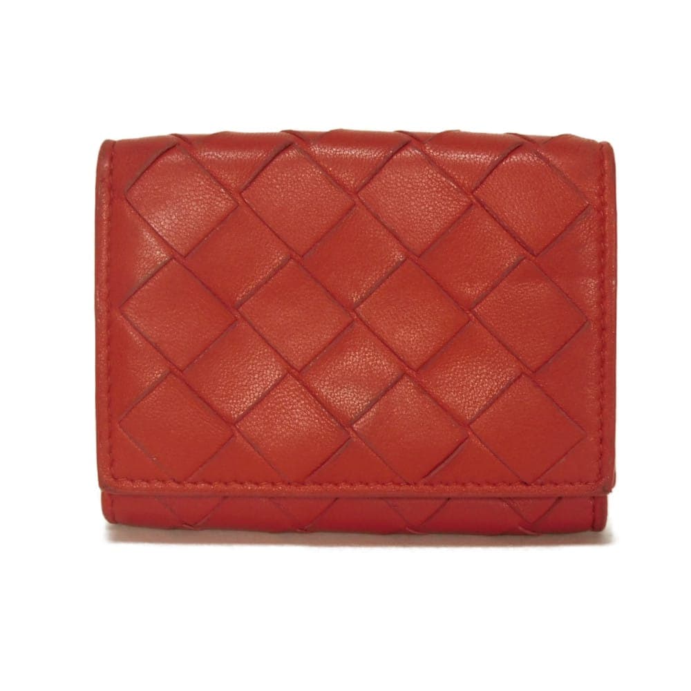 【中古】BOTTEGAVENETA 三つ折り財布 ナッパ カーフ RFID ICチップ タイニー ウォレット マキシ イントレチャート 635561