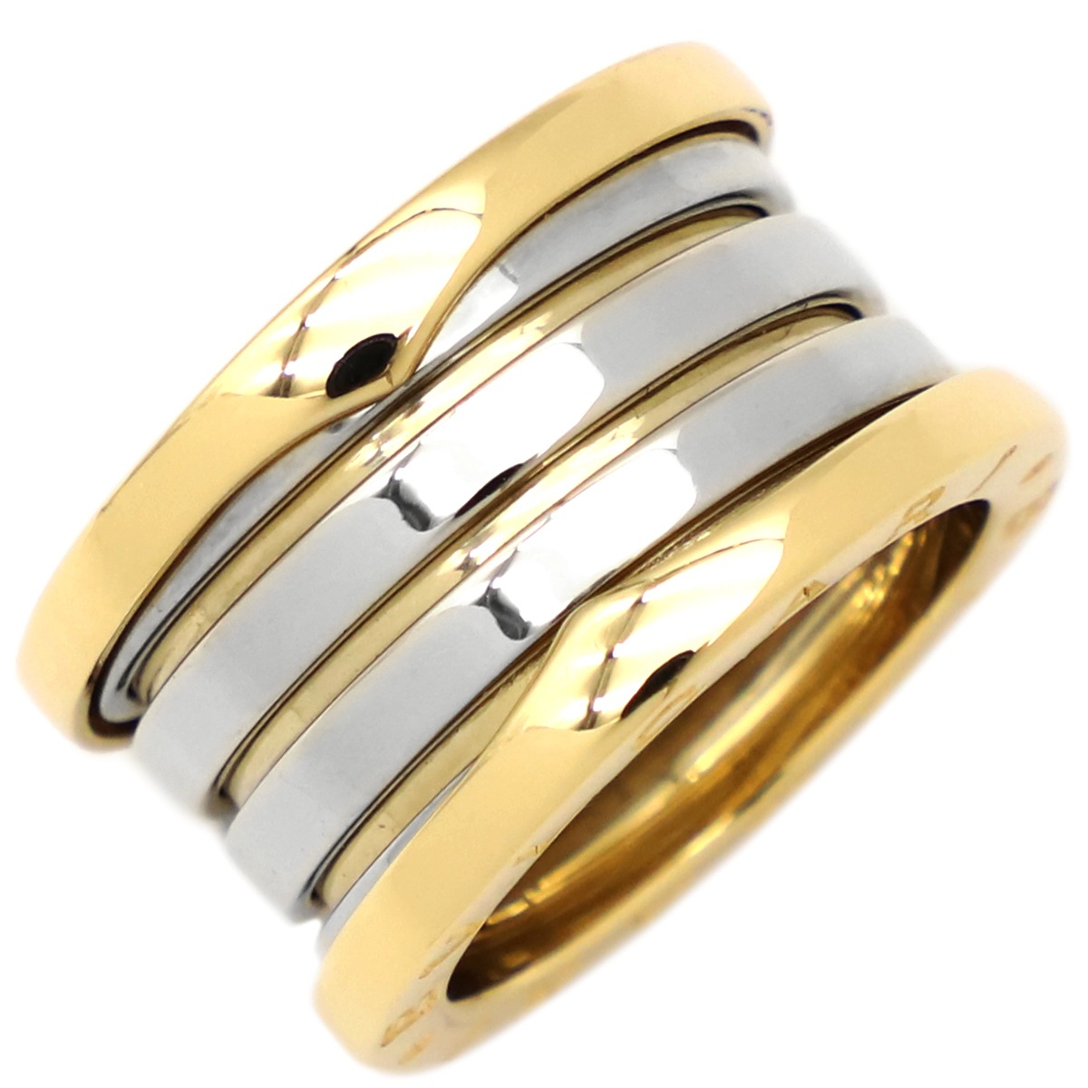 ブルガリ BVLGARI リング 指輪 ビーゼロワン B-zero1 4バンドリング K18YG K18WG イエローゴールドXホワイトゴールド #48(JP8) 750YG WG K18 8号【中古