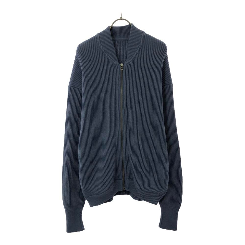 日本製 長袖 コットン ニットジャケット 1 ブルー セーター メンズ