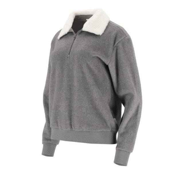 女性 冬 ファーリエリ ポイント ハーフジップ Tシャツ 6K85402_932YS