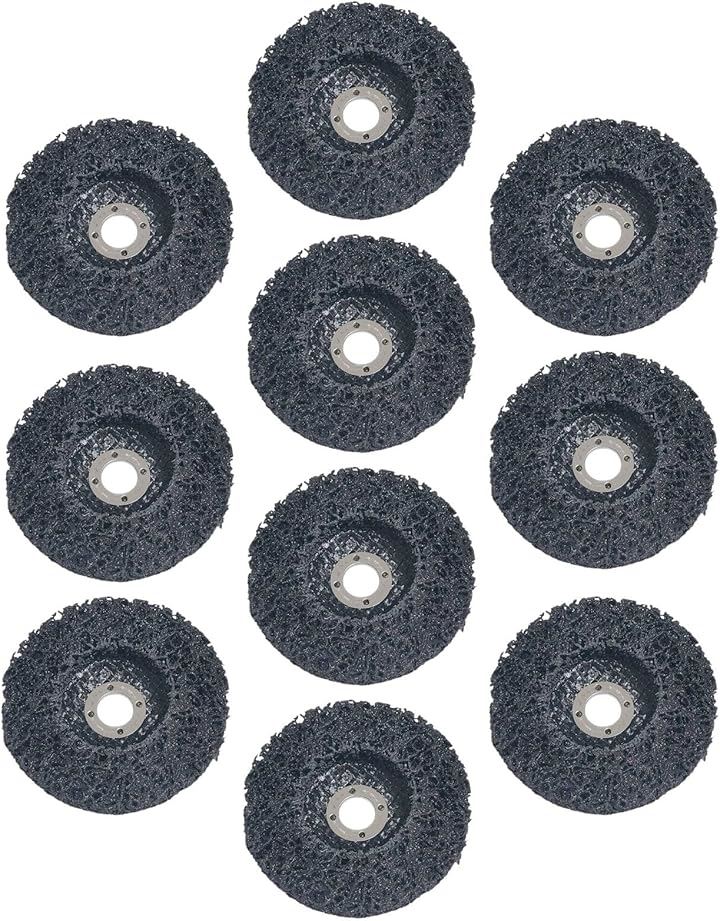 ディスク グラインダー サンダー ペンキ 研磨 クリーニング サビ 取り 錆 バリ 塗装 剥がし 刃 つや消し 100mm(ブラック, 10個)