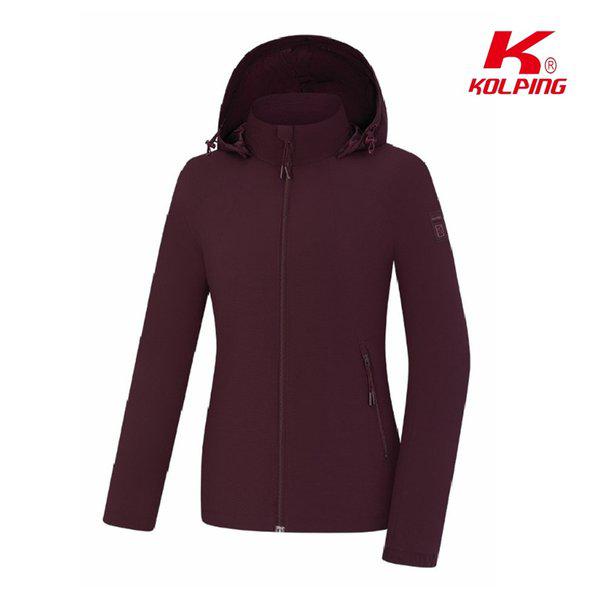 冬の女性用軽量2層起毛裏地防風ジャケット