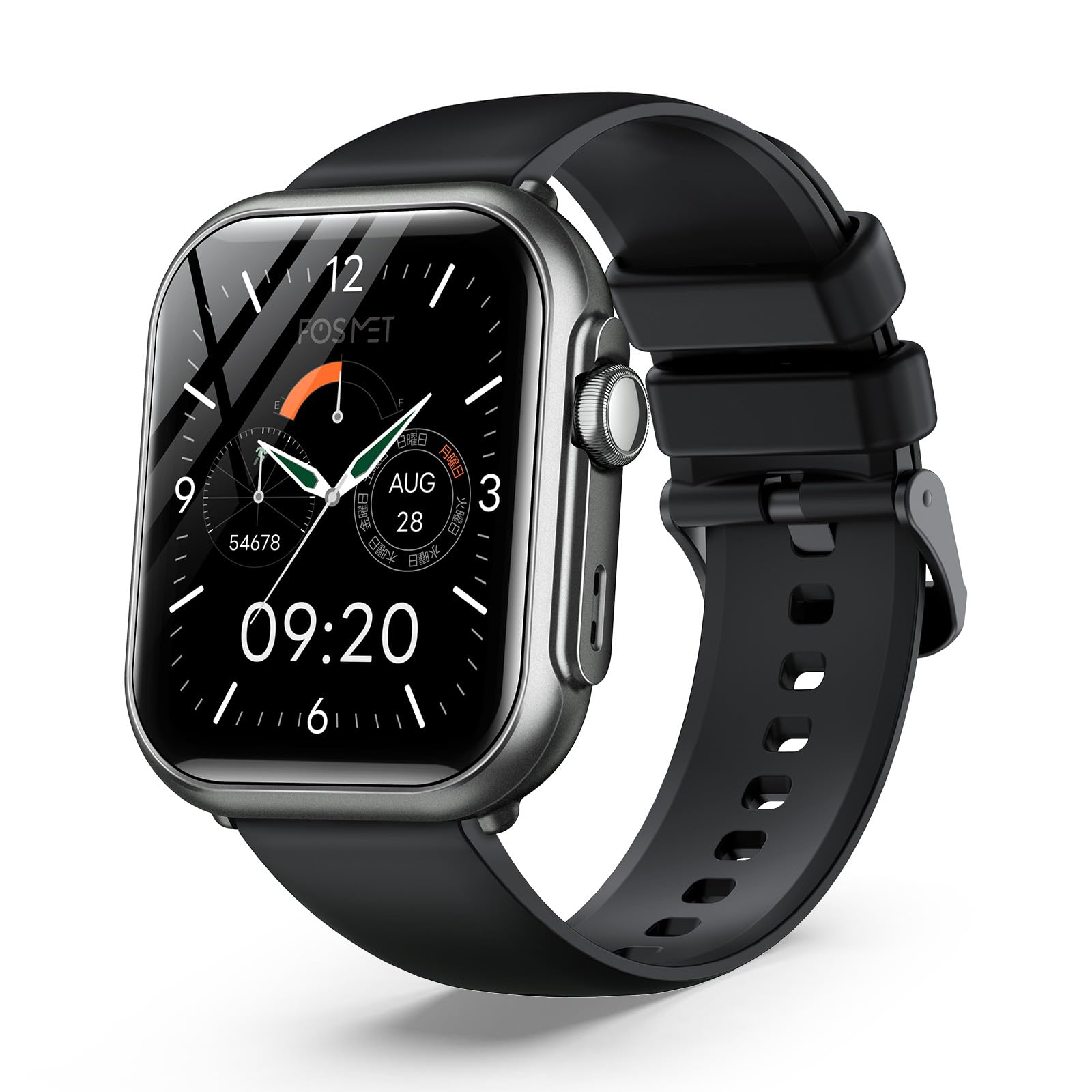 FOSMET スマートウォッチ【2025新型·バッテリー最強】100日間スタンバイ 30日間連続使用 Bluetooth通話機能 1.85インチHD大画面 IP68防水 1500nit高輝度 明るさ調 6,674円