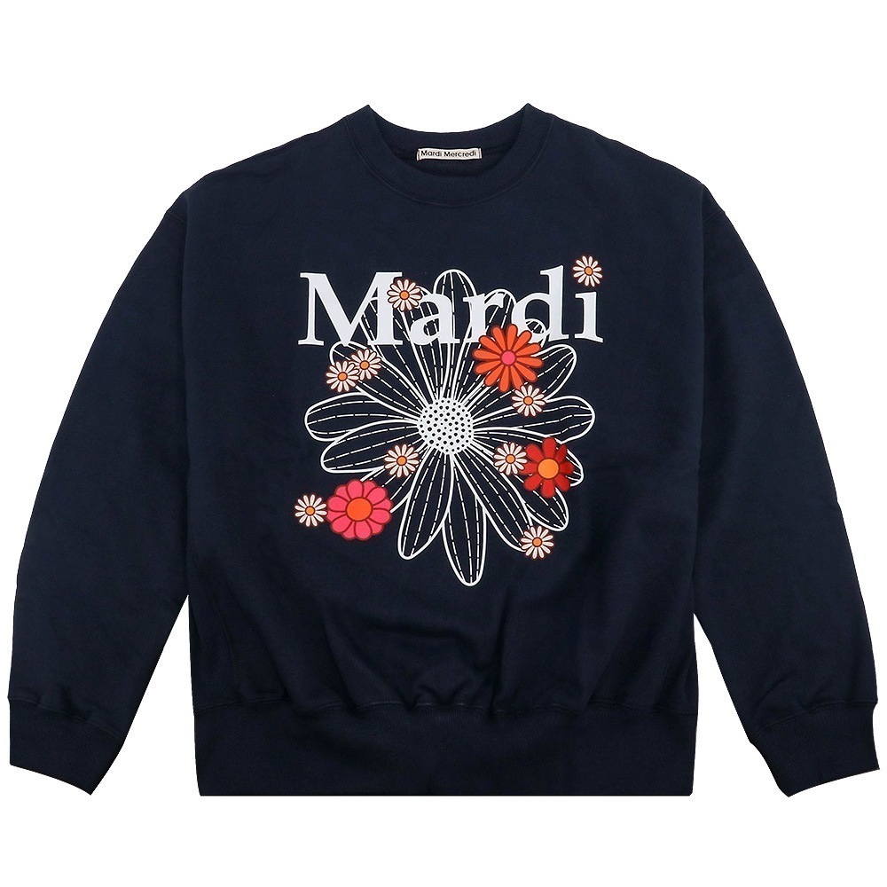 SWEATSHIRT FLOWERMARDI BLOSSOM NAVY WHITE 長袖 レディース 韓国 ファッション アパレル