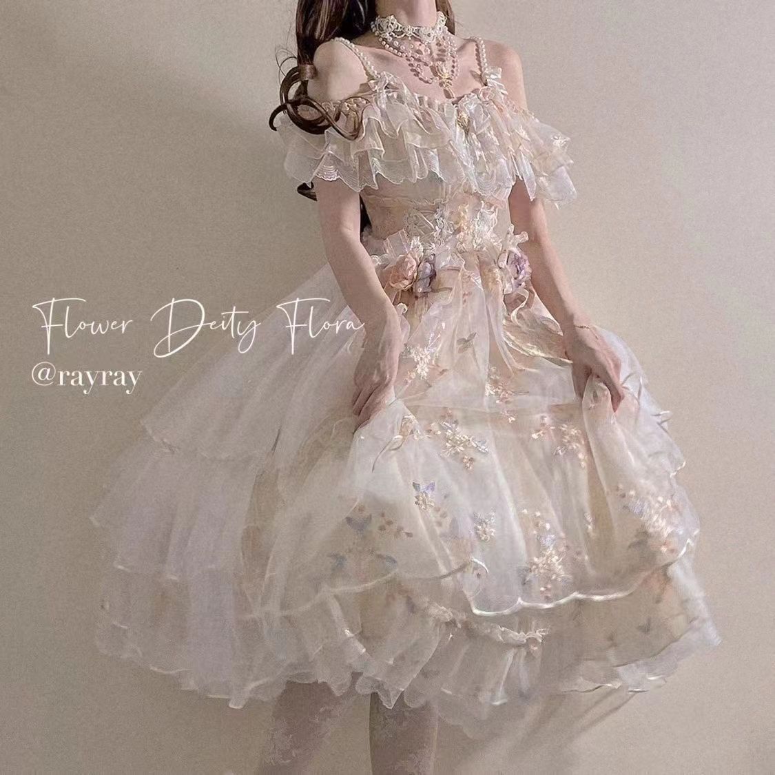 コスプレ 韓国 花神 lolita スカート枚 キャミソールワンピース 花嫁 日常金 夏と秋 茶会