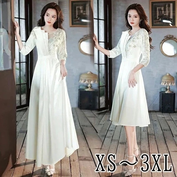 ドレス 大人 ピアノ 発表会 ロングドレス ミモレ丈 演奏会 演奏会用ドレス ピアノ発表会 結婚式 高校生 パーティードレス 演奏会ドレス 大きいサイズ 母親 コンクール イブニングドレス ロング 大