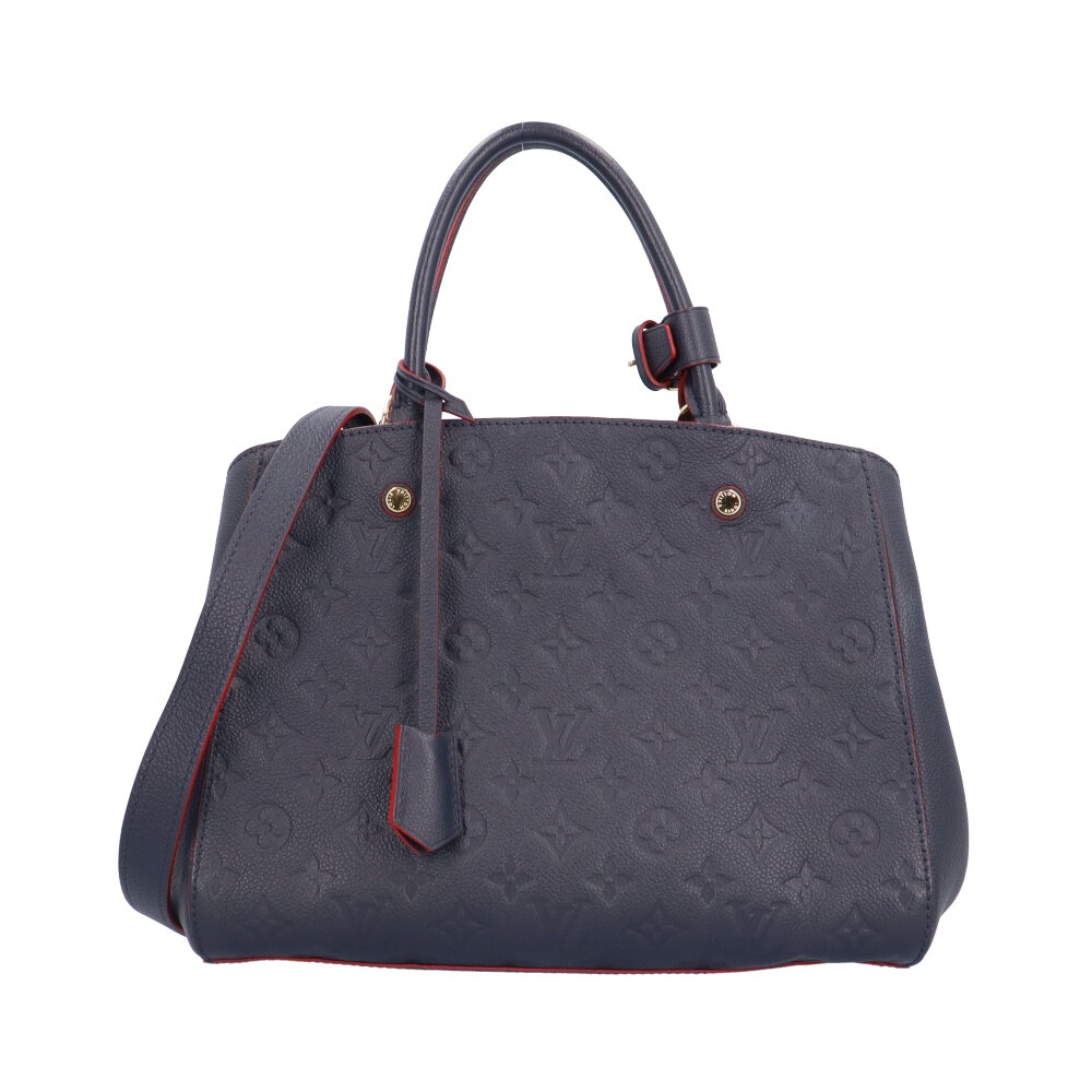 ルイヴィトン モンテーニュMM モノグラムアンプラント ショルダーバッグ モノグラムアンプラント M42746 ネイビー LOUIS VUITTON 中古