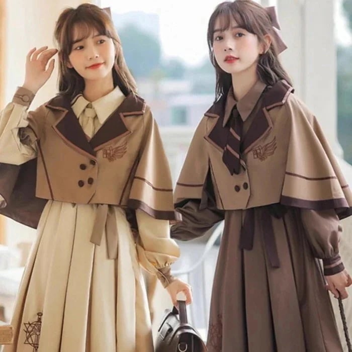 サブカル系 セットアップ スリーピース 魔法学園 制服 ロリータ コンカフェ衣装 舞台衣装 イベント コスプレ パーティー ロリータ ゴスロリ パーティー 発表会 可愛い Lolita ワンピース ハ