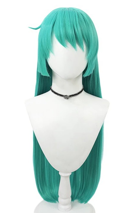 コスプレウィッグ魔法少女にあこがれて水神小夜みなかみさよロンググリーン耐熱文化祭小物ハロウイーンウィッグかつらネット付きコスチューム
