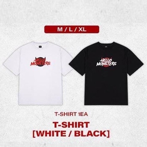 1/25追加【国内発送】【即日】 公式 T-SHIRT ［WHITE & BLACK］ BABYMONSTER 1st WORLD TOUR HELLO MONSTERS