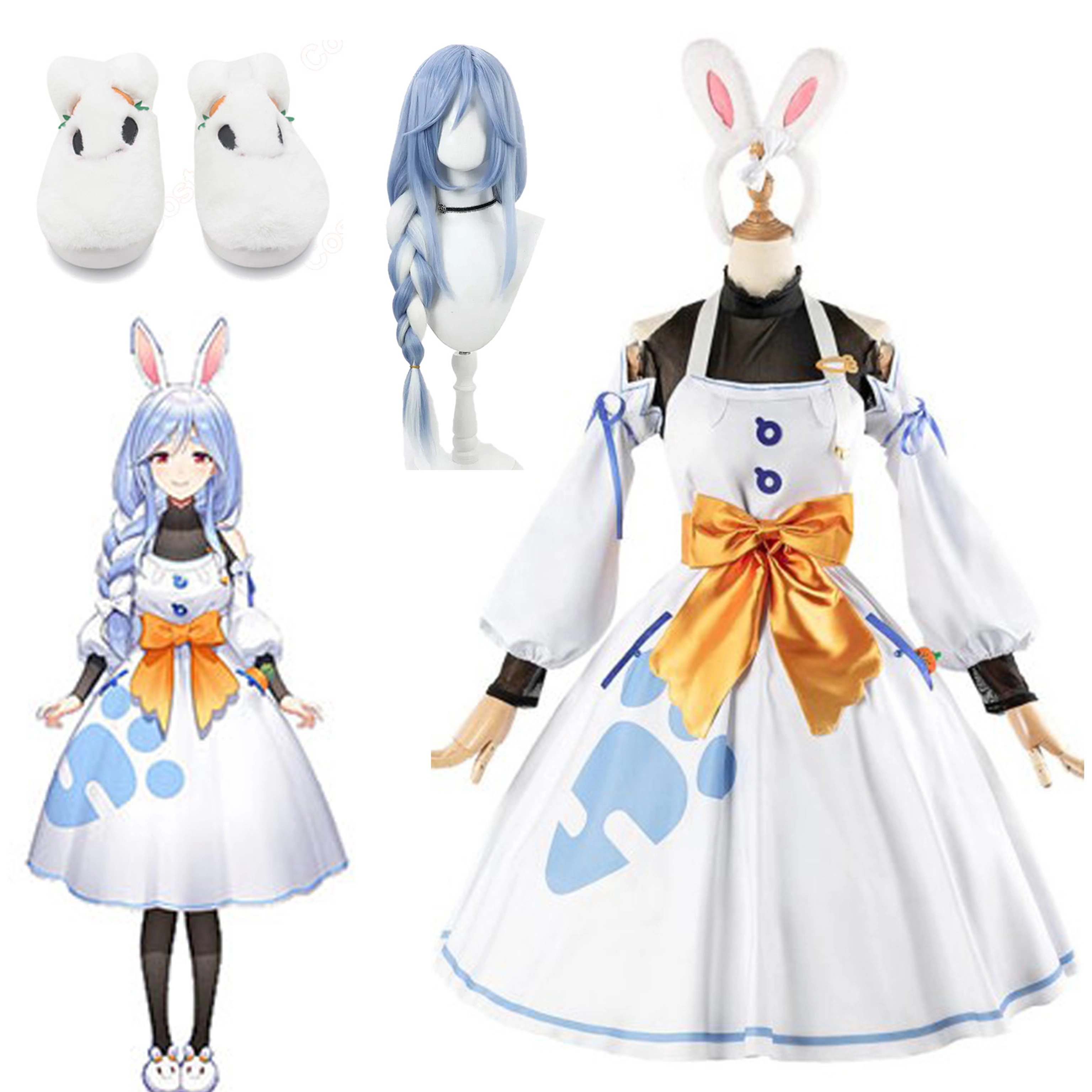 【全シリーズ発売中】 【値引き中】コスプレ衣装＋カチューシャ＋靴下付き 仮装 クリスマス ハロウィン イベント メイド服 ぺこら うさだ 衣装 コスプレ マミー 兎田ぺこら コスプレ ぺこら 兎田 ホ