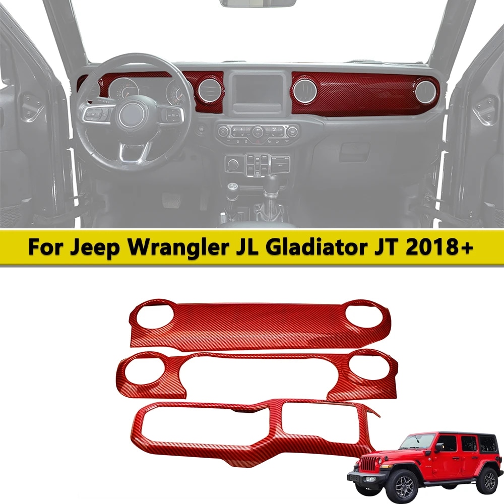 ジープ ラングラー JL グラディエーター JT 2018-2025 用 センターフロアコンソール ダッシュボード カバー トリム シフトパネル モールディング インテリアアクセサリー 輸入品