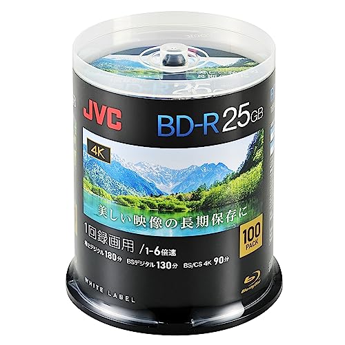 ビクター(VICTOR) JVC 1回録画用 ブルーレイディスク BD-R 25GB 片面1層 1-6倍速 100枚 ディーガ その他 国内主要メーカーのレコーダー動作確認済 ホワイトディスク VBR 7,968円