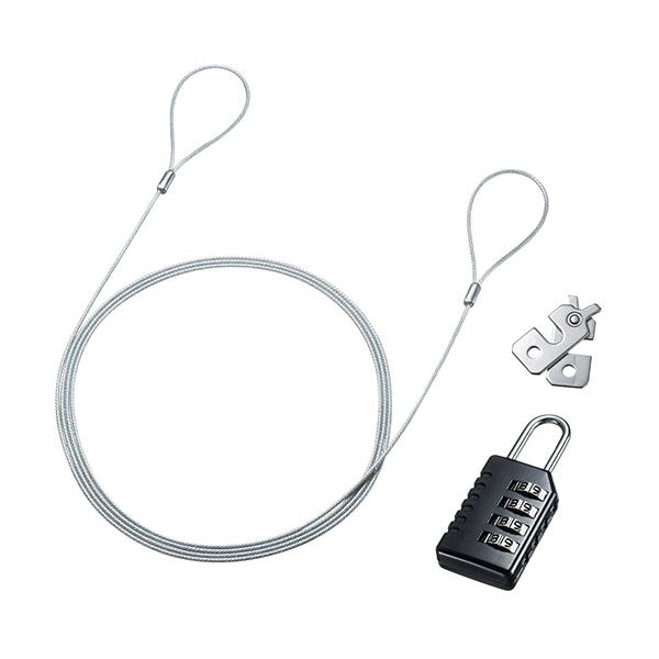 （まとめ）サンワサプライ NobleWedgeスロット対応セキュリティワイヤー(ダイヤル錠タイプ) SL-82 1個(×5セット)