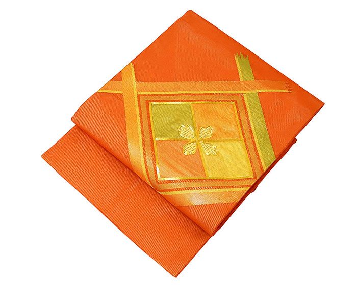 夏物 名古屋帯 正絹 花菱模様 紗名古屋帯 美品 夏 夏用 リサイクル 夏帯 着物 y0073