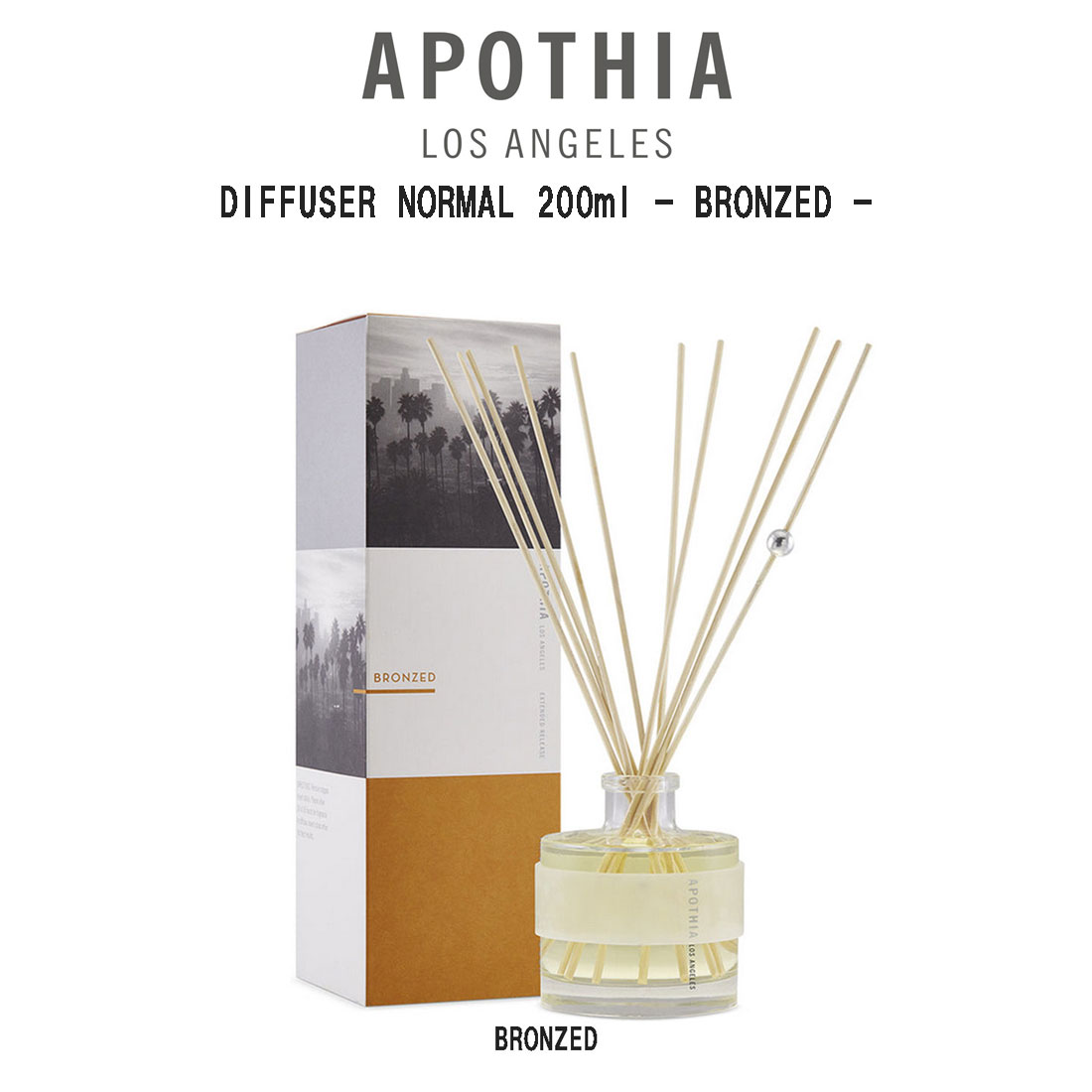 APOTHIA ディフューザー ブロンズド フレグランス アロマ オレンジ ジャスミン インテリア ギフト プレゼント DIFFUSER NORMAL 200ml 