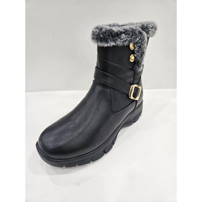 女性 天然牛革 履きやすい ノンスリップ 防寒ブーツ 3cm AADWBM611BK_US 23,499円