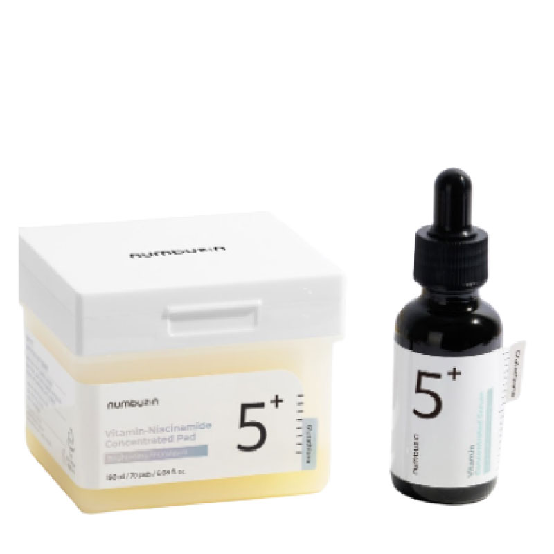 Numbuzin 5番 グルタチオンC 痕跡アンプル 30ml フィルムパッド70枚セット / シミ そばかす 色素沈着ケア