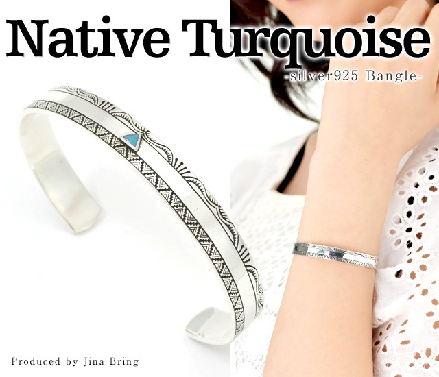 超激安 レディース メンズ 平打ちバングル シンプル トライアングル ネイティブ ターコイズ バングル送料無料天然石 ターコイズ バングル Vibrations Good ブランド シルバー925 ブレスレット バングル Comptonmarbling Co Uk