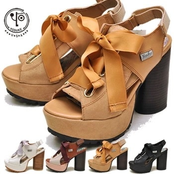 【公式】 ヨースケ 厚底サンダル レディース ふんわりリボン 11cm ハイヒール