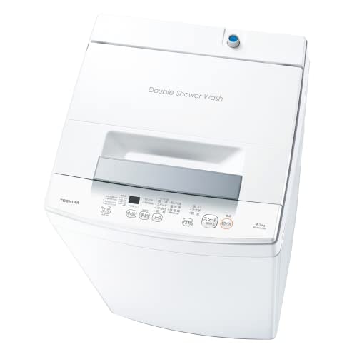 東芝 全自動洗濯機 4.5kg AW-45GA2(W) ひとり暮らし ボディ幅51.5 ステンレス槽 槽洗浄槽乾燥 縦型 静音 保護カバー ピュアホワイト
