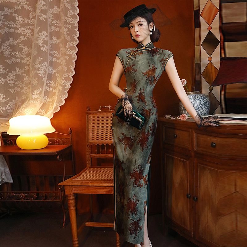 オールド上海チャイナドレス 2025 夏女性レトロ漢服スタイル軍閥の妻デイリースリムエレガントドレス