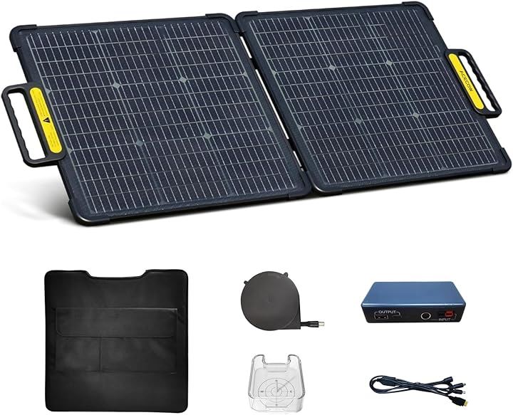 両面 ソーラーパネル 100W 剛性 ポータブル太陽光パネル 折りたたみ 小型 ソーラーチャージャー 高変換効率 ETFE素材 逆電流防止 単結晶 DC出力 薄型( 18V100W)