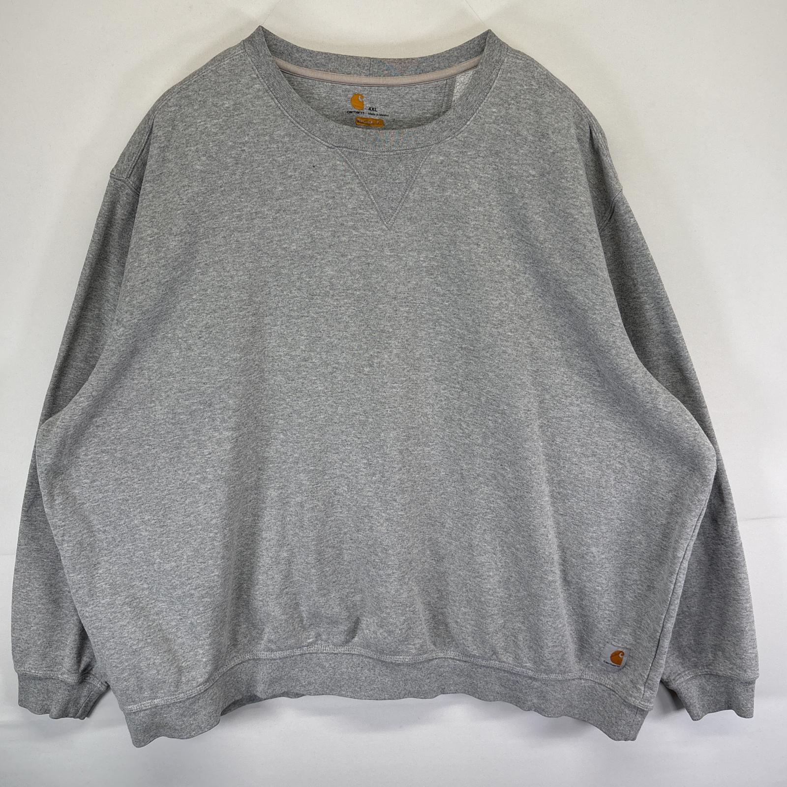 古着 スウェット トレーナー 大きいサイズ プルオーバー ワーク ワンポイントロゴ 4XL グレー メンズ
