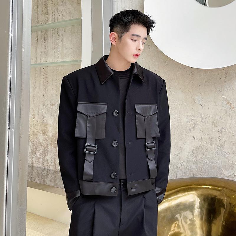 ジャケット メンズ カジュアル ライダースジャケット コート ポケット 長袖 アウター ジャンパー ショート 発表会 ワーク クール 外套 男子 上着