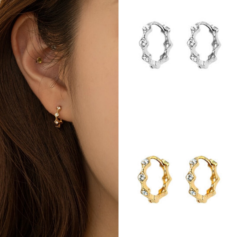 [韓国の女性アイドルアクセサリー] ミニ サンダー イヤリング 韓国ファッションスタイル デイリーアクセサリー