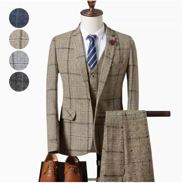 ビジネススーツ セットアップ メンズスーツ 3点セット ジャケット ベスト パンツ 紳士服 スーツセット 婚葬祭 カッコイイ スリーピース フォーマルスーツ 大きいサイズ 韓国風 スリムスーツ カジュ