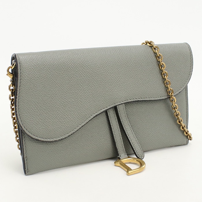 サドル CD88255 チェーンウォレット レザー/チェーンウォレット グレー【中古】 レディース