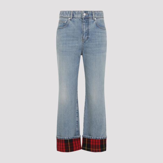 ALEXANDER MCQUEEN Women Denim Pants 852181 QMAD0 4383 LIGHT BLUE WASH