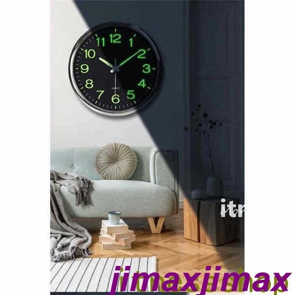 新生活 壁掛け時計 掛け時計 夜光 おしゃれ ウォールクロック クロック 夜光 電池 静音 夜光る 夜でも見える 静か 蓄光塗料 PVC プレゼント
