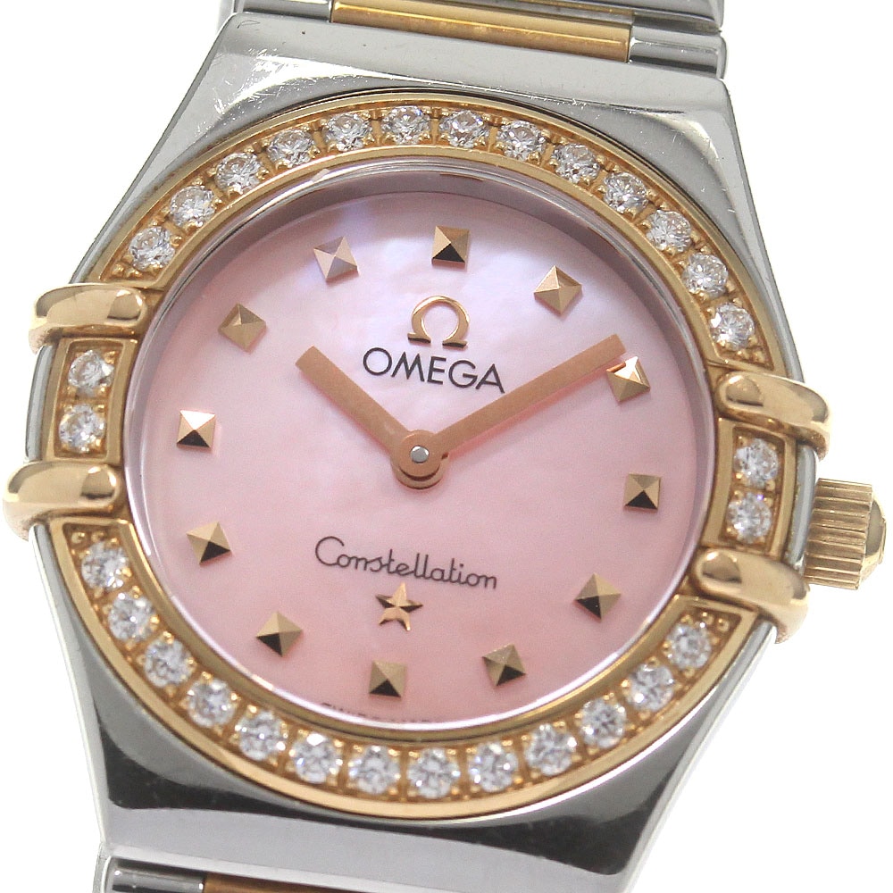 オメガ OMEGA 1368.73 コンステレーション ミニ マイチョイス ダイヤベゼル クォーツ レディース 保証書付き_830972【中古】