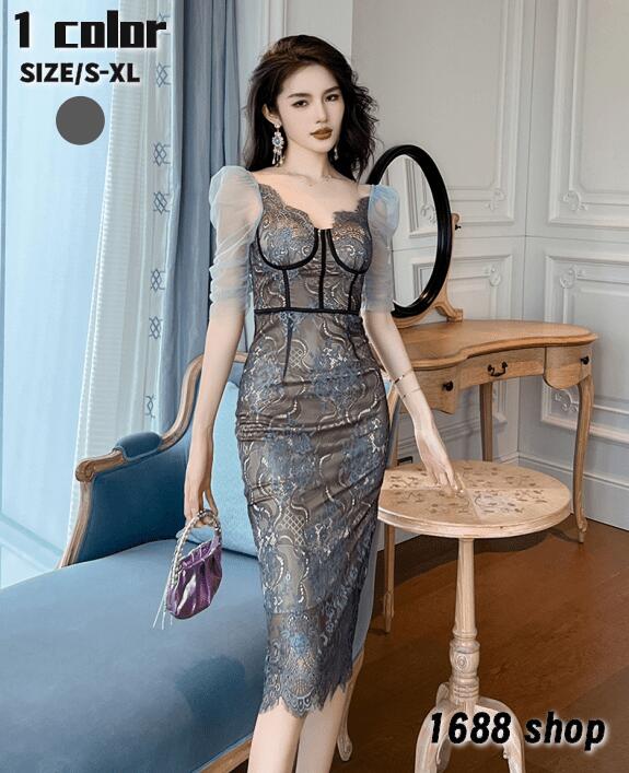 数量限定2025 タイトワンピース 姫系ワンピース　シンプル　ワンピース インポート ひざ丈 ミドル丈 エレガント　韓国ファッション シンプル Vネック パーティドレス 半袖　お嬢様 セクシー ミニワ