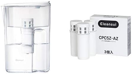 【セット買い】クリンスイ 浄水器 ポット型 大容量モデル カートリッジ計4個入り [本体CP407-WT & 交換用カートリッジCPC5Z-AZ]
