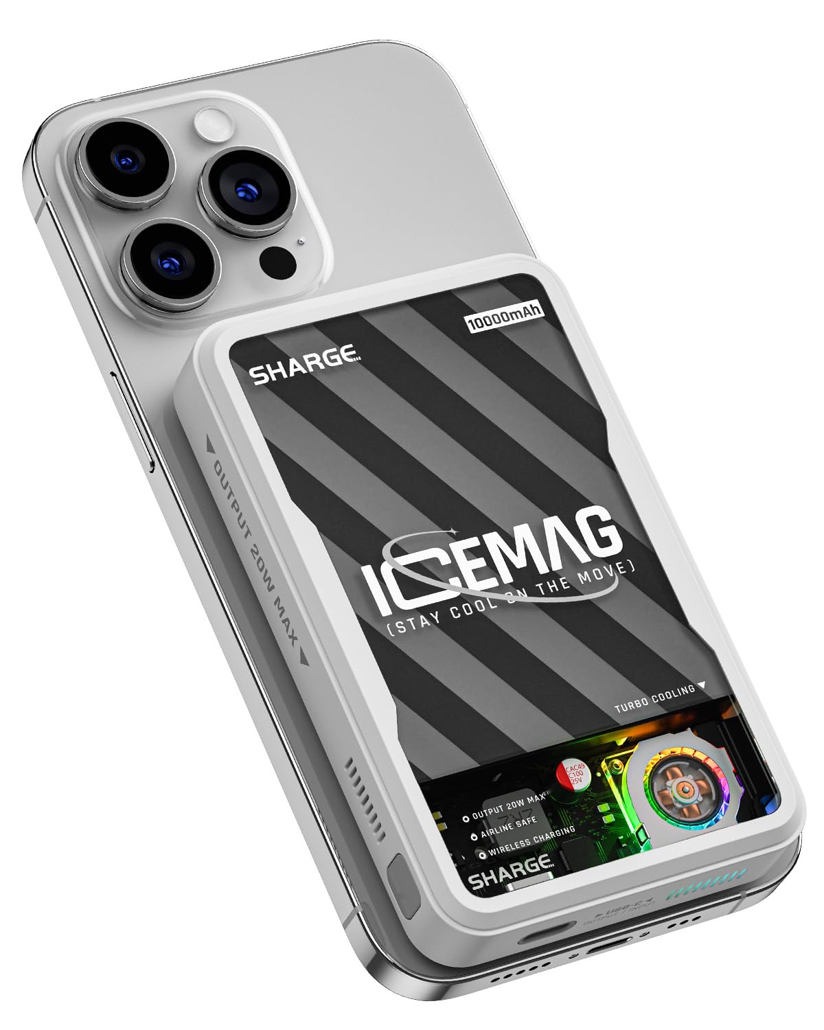 SHARGE ICEMAG 2 マグセーフモバイルバッテリー SHARGE ICEMAG 2 Wirless Power Bank 10,000mAh Qi2 power bank