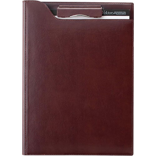 zeitVektor クリップファイル (A4) 再生皮革製 ワイン