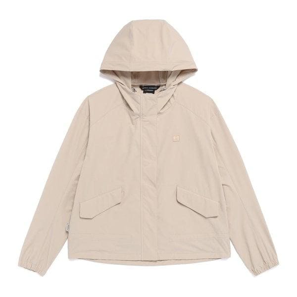 N261WFT990 女性 リオ ストレッチ セミオーバーフィット フード フルジップアップ L/BEIGE