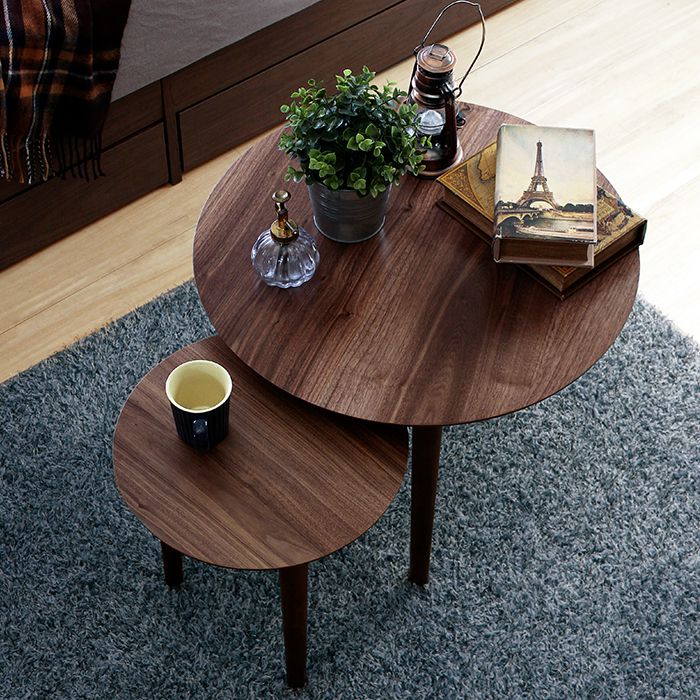 ネストテーブル 大・小2セット おしゃれ サイドテーブル 丸テーブル 18,630円