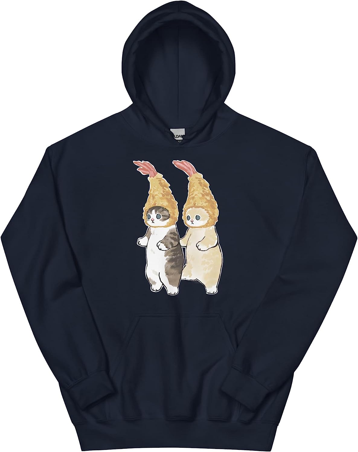 [もふねこグッズ] mofusand パーカー えびにゃん (Sサイズ, ブラック)